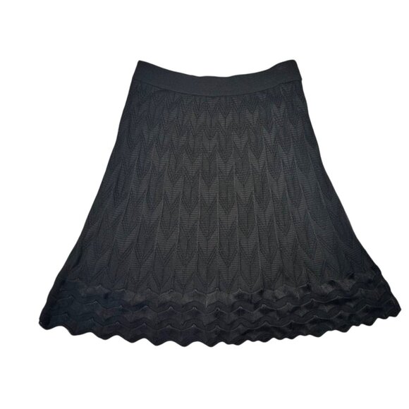 NWT Missoni Midi Skirt Sz.L /46 Black Knit Textured A-Line Designer 90s Italian - Picture 6 of 14